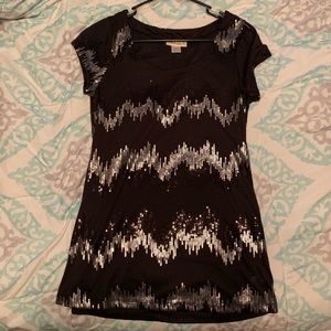 Black sequin Top